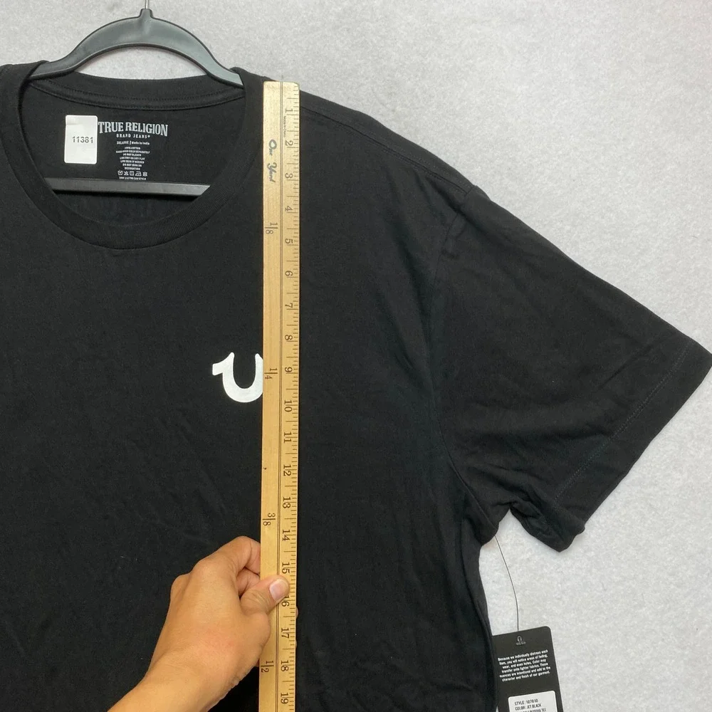 True Religion T-Shirt Mens XXXL Black SS Big U Buddha Tee 107810 Logo NWT